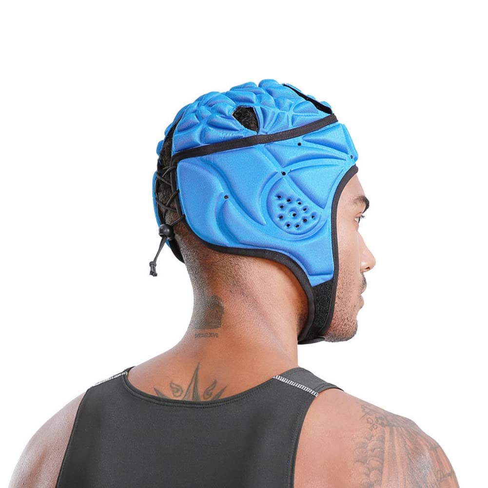 Rugby Headgear Protection, Soft Padded Helmet Flag, Adjustable Head Protector Training for Lacrosse Soccer Goalkeeper Paintball Football, Helmet Goalie Support for Youth Adults