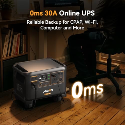 Image of PECRON F5000LFP Power Station with 500W Solar Panel, 5120Wh Solar Generator with 7200W AC Output, 120V /240V Dual Voltage, Expandable to 35.8kWh, LiFePO4 Battery for Emergency, Home Use