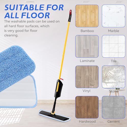 Image of Replacement Microfiber Pad Fit for Rubbermaid Commercial 18 Inch and 17 Inch Mop - 10 Pack Wet & Dry Commercial Cleaning Reusable Refills Fit for Any Microfiber Flat Mop 18 inch 17 inch - Trapezium