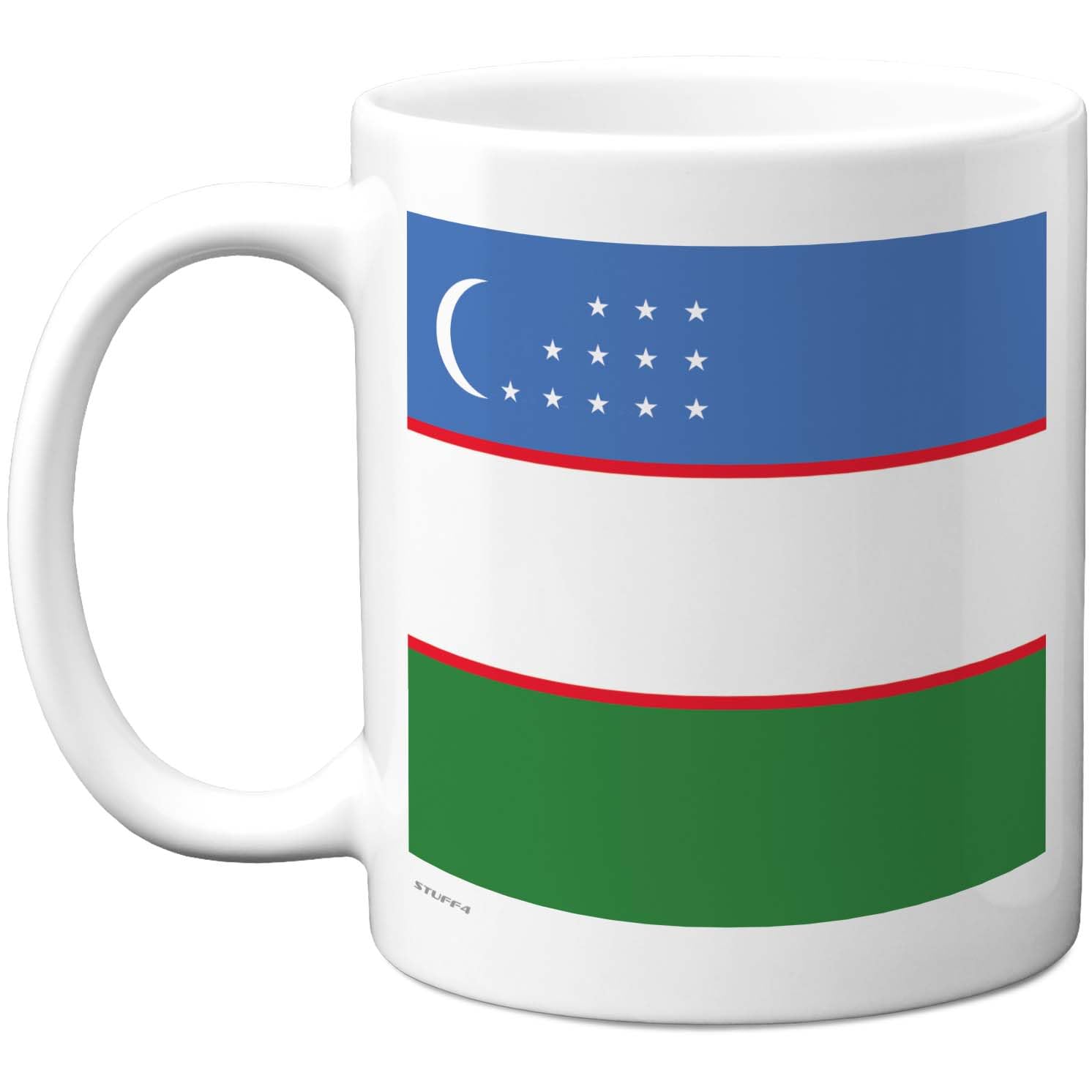 Stuff4 Uzbekistan Flag Mug - Bold Crescent and Stars Design - Patriotic Pride for Tea or Coffee - 11oz Ceramic Gloss Mug