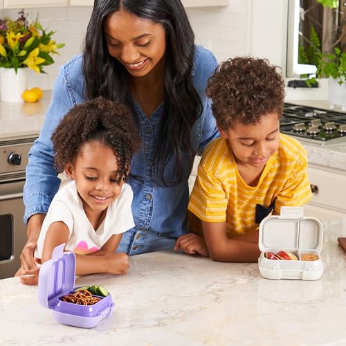 Bentgo® Kids Snack - 2 Compartment Leak-Proof Bento-Style Food Storage for Snacks and Small Meals, Easy-Open Latch, Dishwasher Safe, and BPA-Free - Ideal for Ages 3+ (Purple) - Image 5