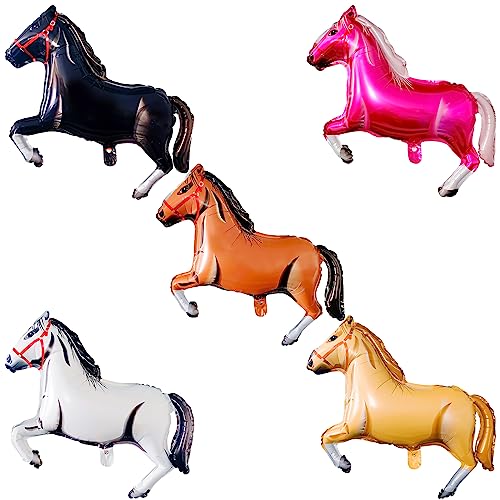 Pferde Geburtstagsdeko Set – Inkl. Banner, Tischdecke, Geschirr, Servietten, Geschenktüten & Cupcake-Topper