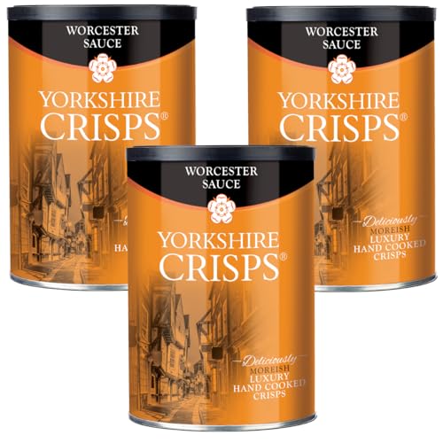 Yorkshire Crisps - Worcester Sauce - 95g drum - Pack of 3