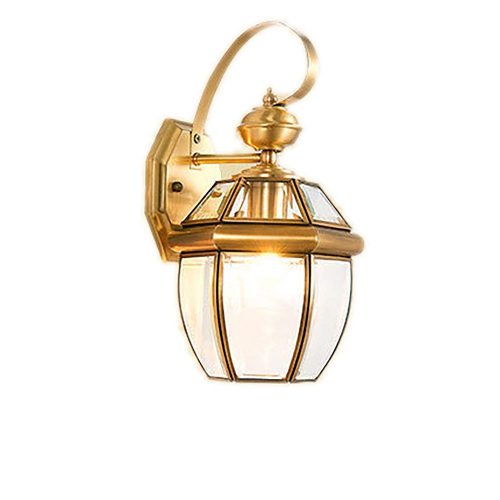 HynJGih Creative All-Copper Restaurant Balcony Courtyard Wall Lamp Waterproof Outdoor Wall Lamp Cafe Aisle Foyer Lights(C)
