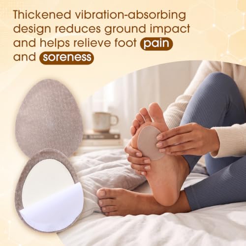Image of Syhood 20 Pieces Metatarsal Felt Pads Foot Insert Pads Ball of Cushion for Pain Relief Forefoot and Sole Adhesive Accessories for Men and Women 1 /4 Inch Thick (Oval Style,Nude,Leather)