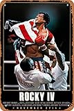 WENSENTE Retro Metal Sign Vintage Tin Sign Rocky IV Movie Poster for Cafe Bar Man Cave Office Garage Home Wall Decor 12 X 8 inch