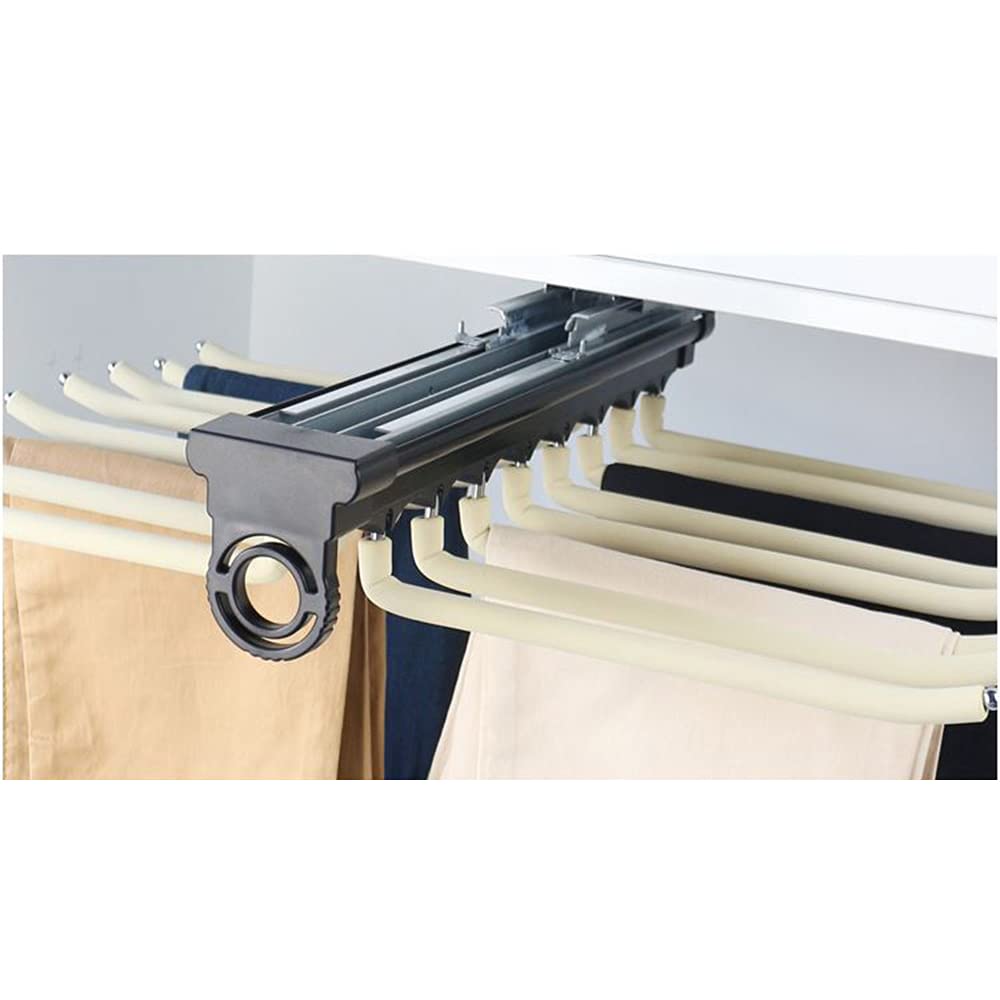 WMYYZYQ Extendable Pull-Out Pants Hanger – Space-Saving Closet Organizer for Trousers, Ties, and Scarves – Adjustable Clothes Rack Rail for Wardrobe Storage S,C-60-85CM