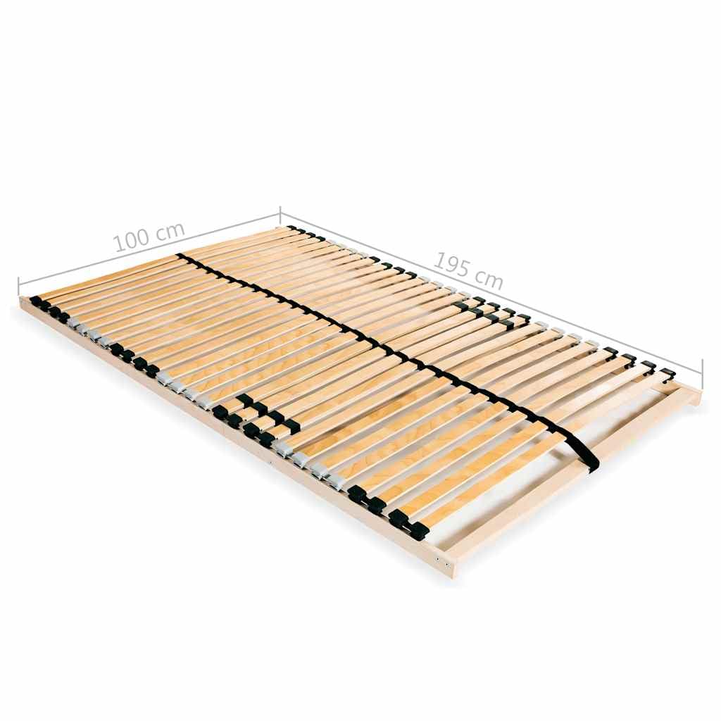 Doghe in faggio massello 7 zone Ergonomico 28 doghe 100x200 cm | Rete a Doghe 7 Zone 100x200 cm senza Materasso con 28 Doghe in Legno di Faggio, Base Letto Regolabile con Controllo Rigidità,