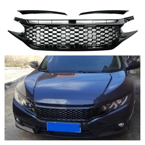 Grilles de pare-chocs avant modifiées Civic 2016-2019 calandre maille