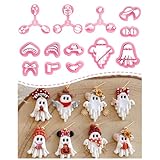 Keoker Halloween Polymer Clay Cutters, 13 Halloween Ghost Clay Earring Cutters for Polymer Clay Jewelry