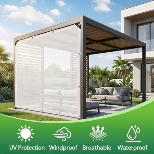 Filet résistant aux UV à œillets bâche blanche de protection extérieure - 6