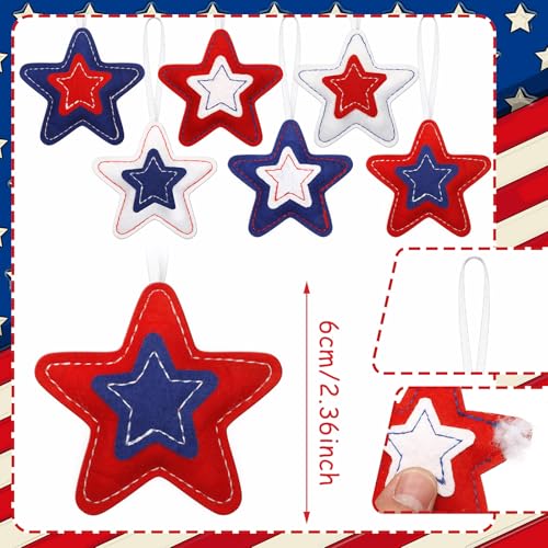 Geelin-18-Pcs-Memorial-Day-Star-Felt-Ornaments-Patriotic-4th-of-July-Hanging-Stars-314-Inch-White-Red-Blue-Independence-Day-Tree-Decorations-for-Memorial-Veteran-Day-Party-DecorClassic-Style Geelin 18 Pcs Memorial Day Star Felt Ornaments Patriotic 4th of July Hanging Stars 314 Inch White Red Blue Independence Day Tree Decorations for Memorial Veteran Day Party DecorClassic Style