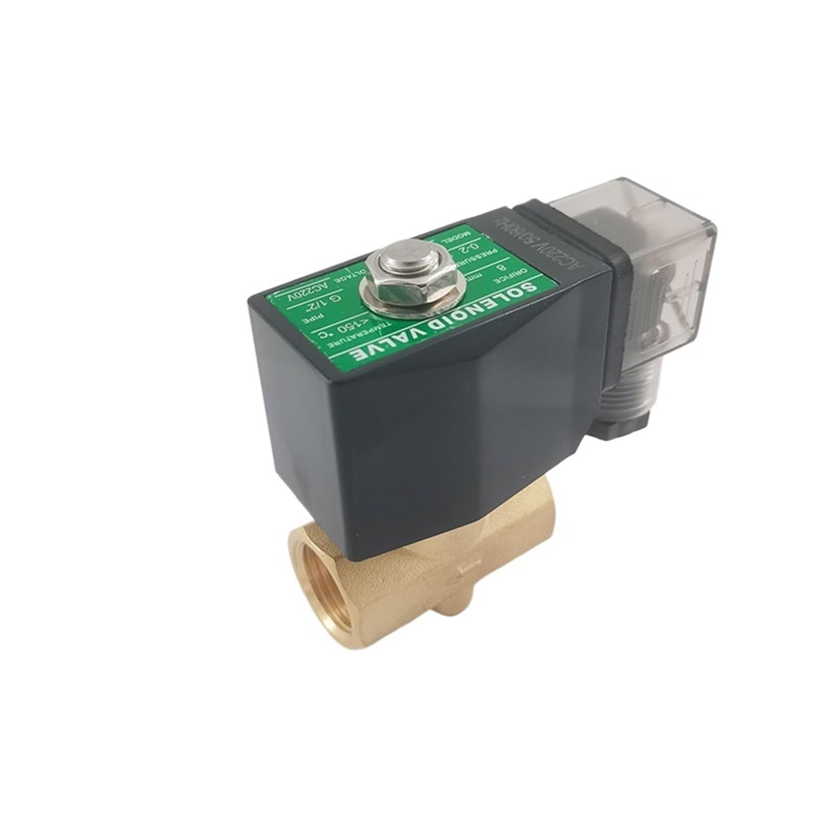 Coasddrld Ac 110V Ac 220V 0~2Bar 2 Way Direct Acting Brass Solenoid Valve G1/2" Orifice 8Mm(Ac 110V)