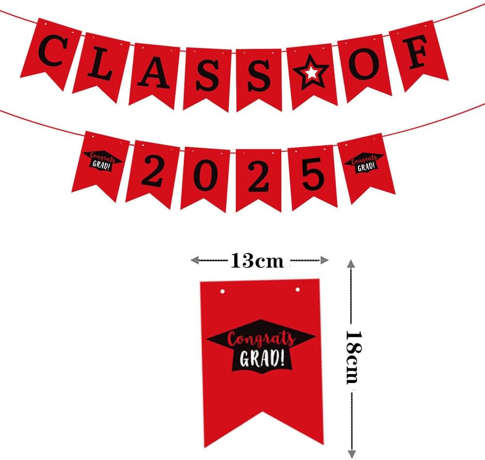 Elicola Graduation Party Decorations 2025 Graduation Hanging Swirls Foil Ceiling Streamers with CLASS OF 2025 banner for School Classroom Grad Party Decor Supplies (Red) 3 51M jli9ZyL. AC SL1000