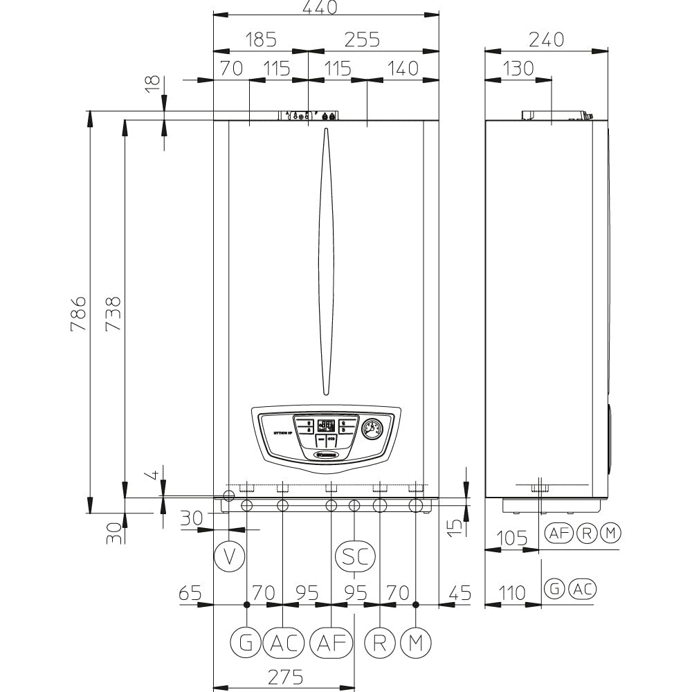 Caldaia con recuperatore di calore Immergas Mythos HP 24 kW GPL con kit fumi