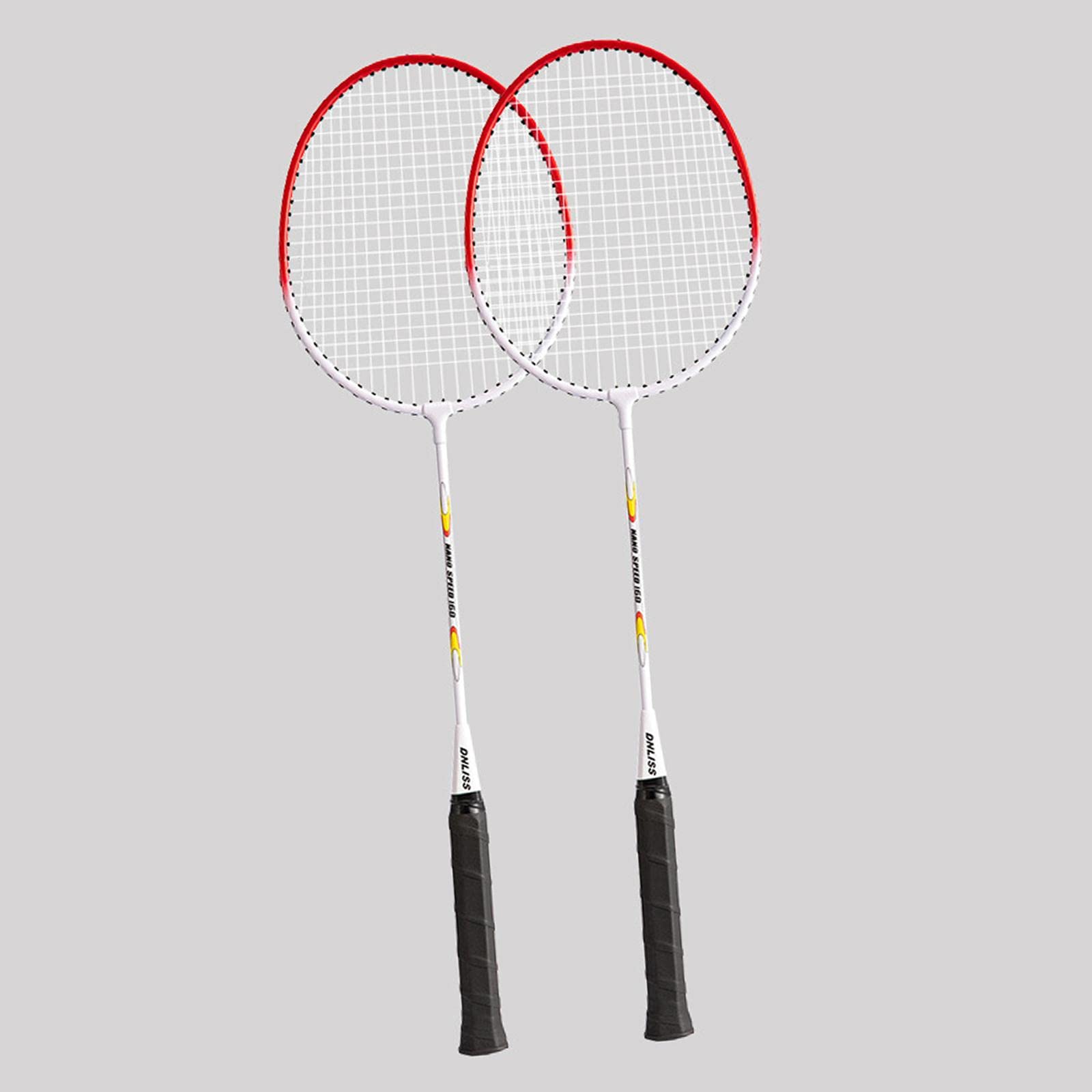 2 Stück Badminton Schläger Set mit Langlebigem Eisenlegierung Material Leicht zu Tragen für Eltern-Kind Spiele Sporttraining Schulveranstaltungen