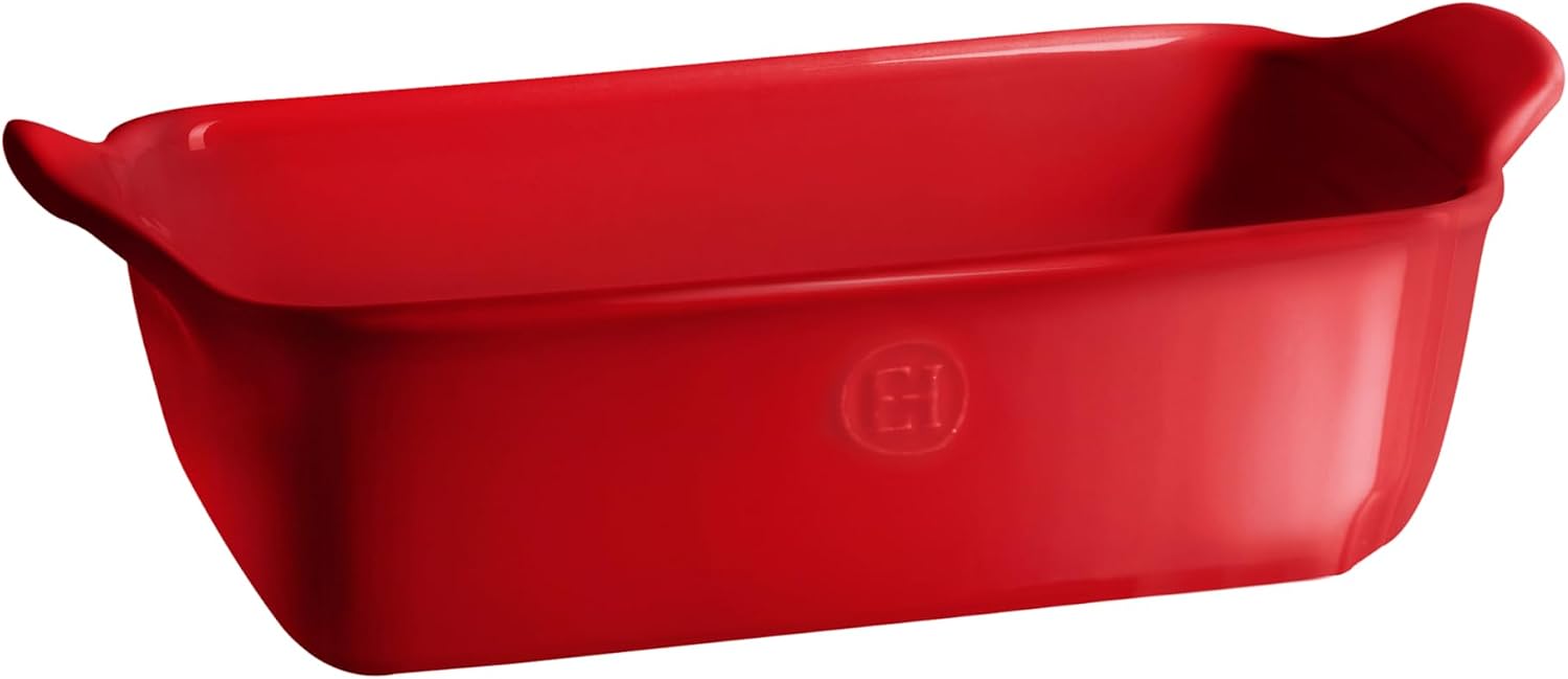 Emile Henry Made In France The Right Dish BREAD BAKER/LOAF PAN - 11.8" X 5.9"x3.74" / 1.8 qt, Clay