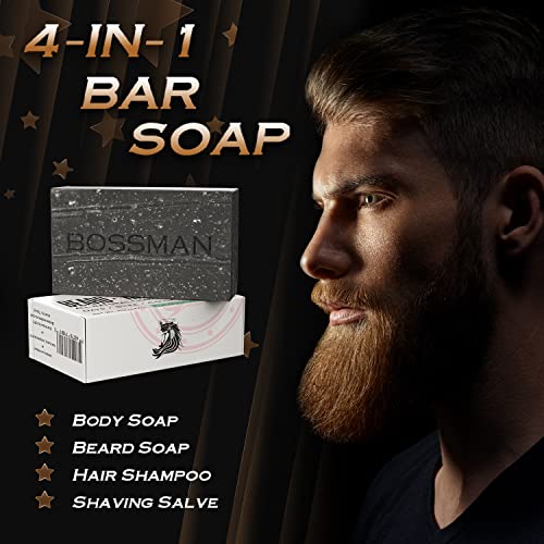 Bossman Men’s Bar Soap 4-In-1 – Natural Organic Beard Wash, Shampoo, Body Wash, Shaving And Bath Soap - Essential Beard Care (4Oz), Scent- Eucalyptus And Tea Tree (1) #TOP2