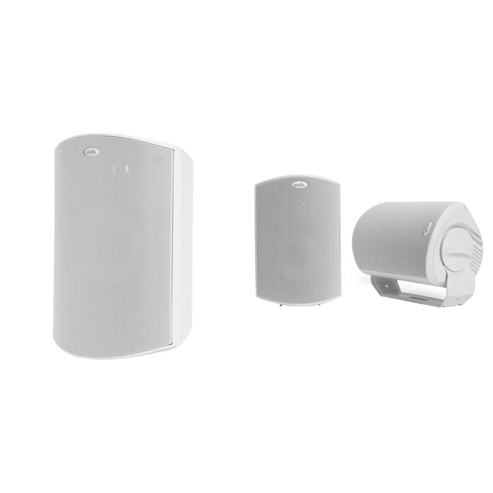 Polk Audio Atrium 8 SDI Flagship Outdoor All-Weather Speaker (White) & Audio Atrium 6 Outdoor All-We