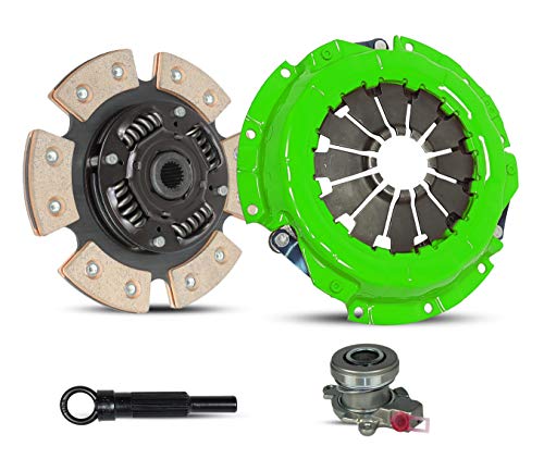 Clutch And Slave Cylinder Kit works with Set Suzuki Sx4 Base Crossover Le Sport Jlx Jx Sportback Sedan Hatchback 4-Door 2007-2010 2.0L (5 Speed Transmission Only; 6-Puck Stage 2)