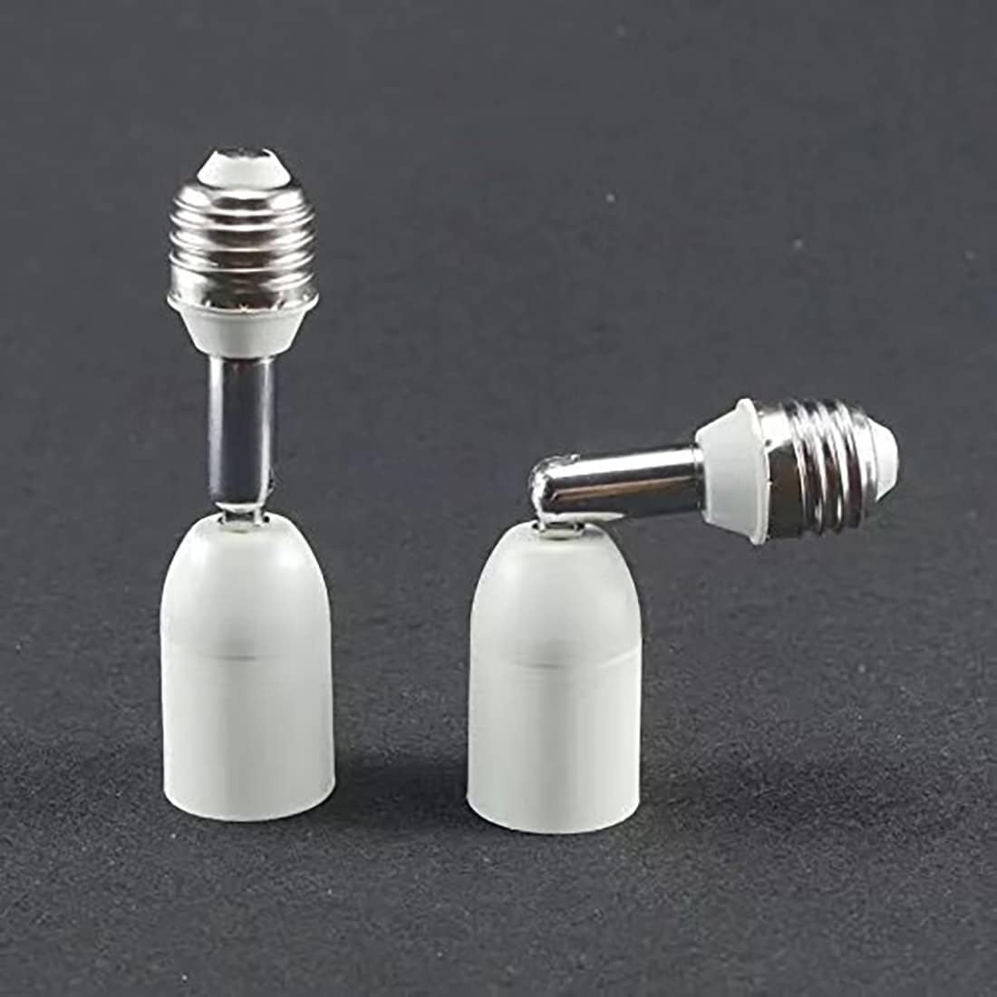 E26/E27 Light Socket Extender, 4.5 Inch Extension,Adjustable Vertical 90°Horizontal 360°, 100V - 250V, Max 150W, Medium Screw Base Light Converter Socket Extender,2-Pack