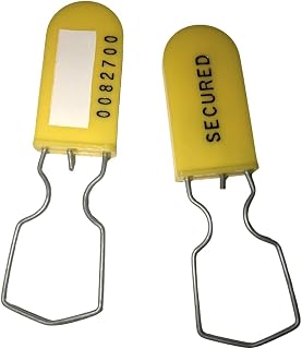 Plastic Padlock Security Seals - Corrosion-Resistant, Eco-Friendly, U.S. Customs Approved (100-Pack, Yellow)