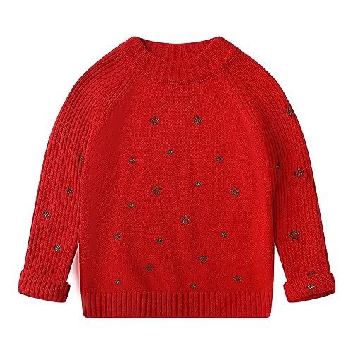 Chandails à enfiler filles vêtement coton motif brodé étoiles automne