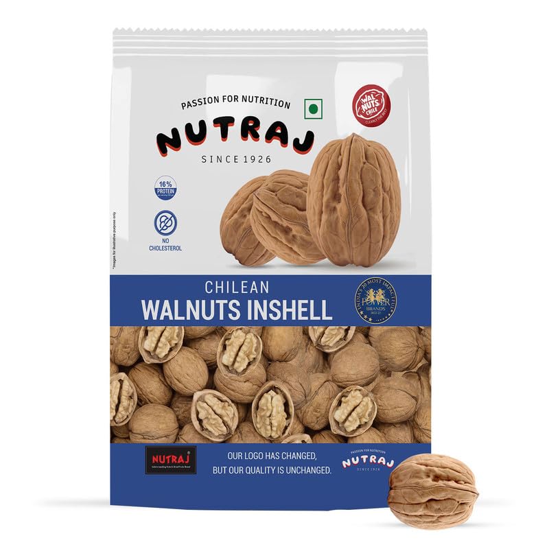 Image of Nutraj Chilean Walnut Inshell 500g Pouch | Akhrot | Dry Fruits | Nuts | Grocery Items.