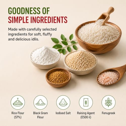Image of INDIMIX Ready to Cook Rice Idli Mix 500 g | From the house of Pansari