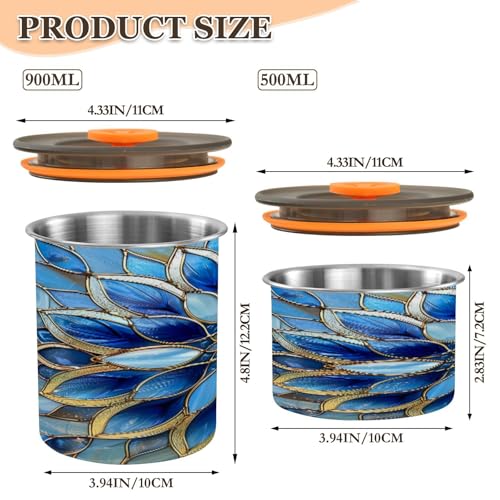 Envase Hermético Acero Inoxidable para Café 500ml Azul miniatura 2