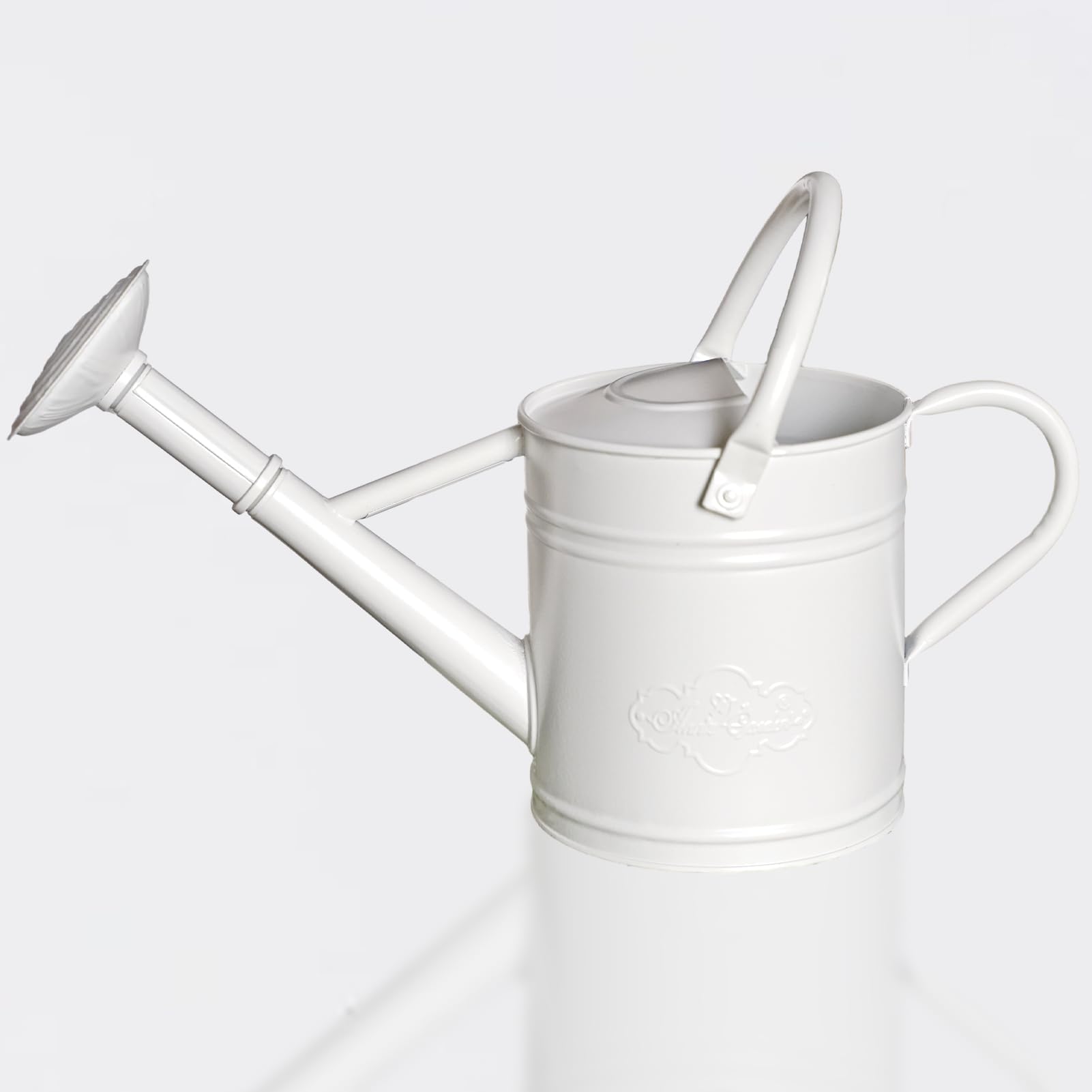 Annie GardenMetal Watering Can for Outdoor Plants, Garden Watering Can for Flowers, Detachable, with Handle, White