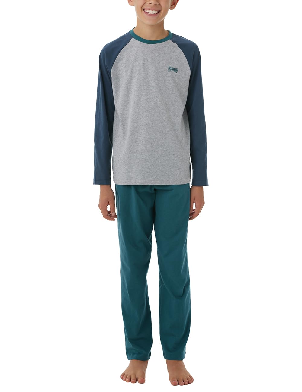 Schiesser Jungen Schlafanzug Set Pyjama lang ohne Bündchen Größe 98 bis 176