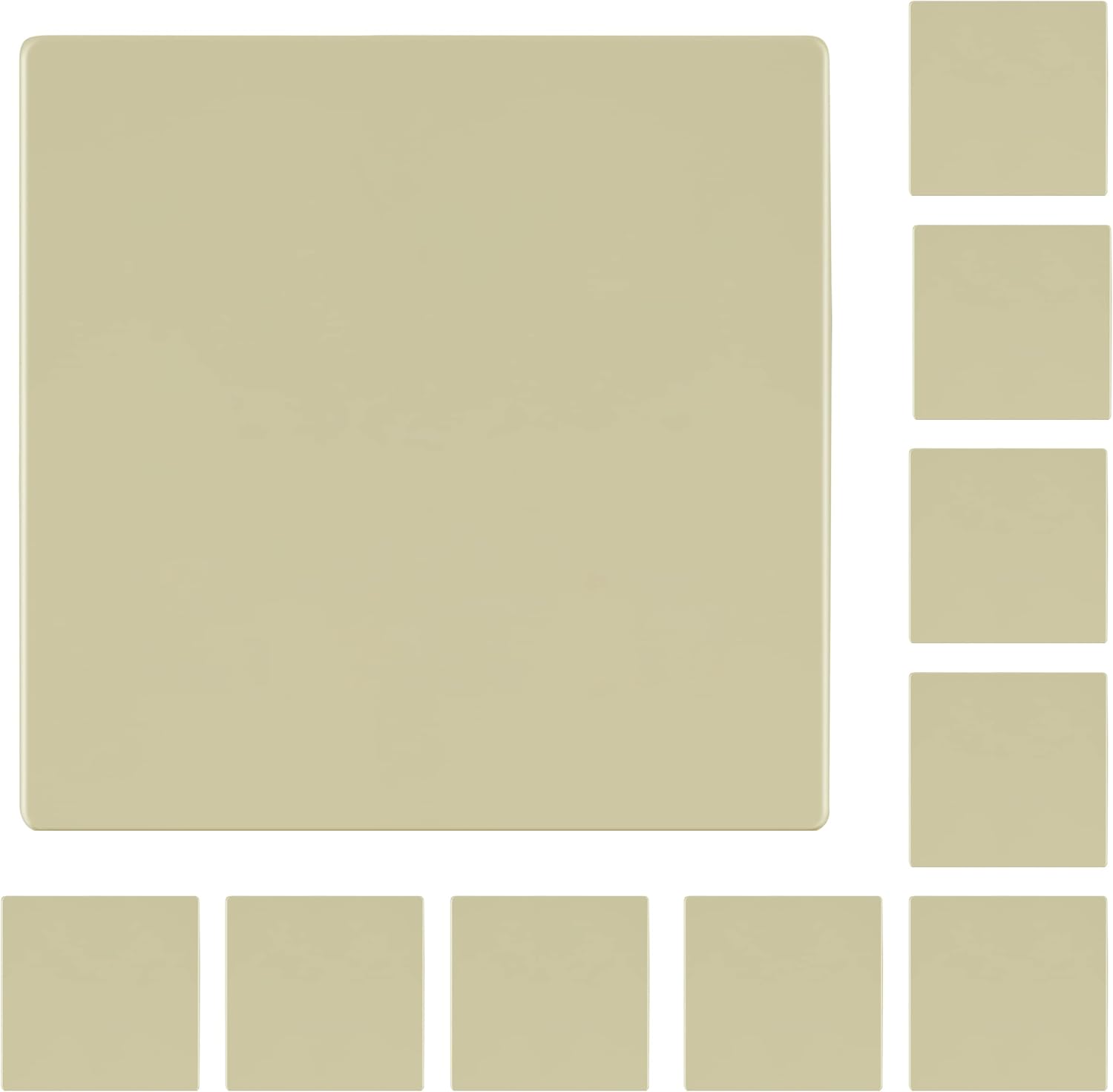 LIDER Double Blank Wall Plate, Temperature and Impact Resistant, UL Listed, Polycarbonate Thermoplastic, Screwless Design, Matte Finish, Modern Upgrade, Midsize, 2-Gang, 4.88” x 4.92”, Ivory, 10 Pack