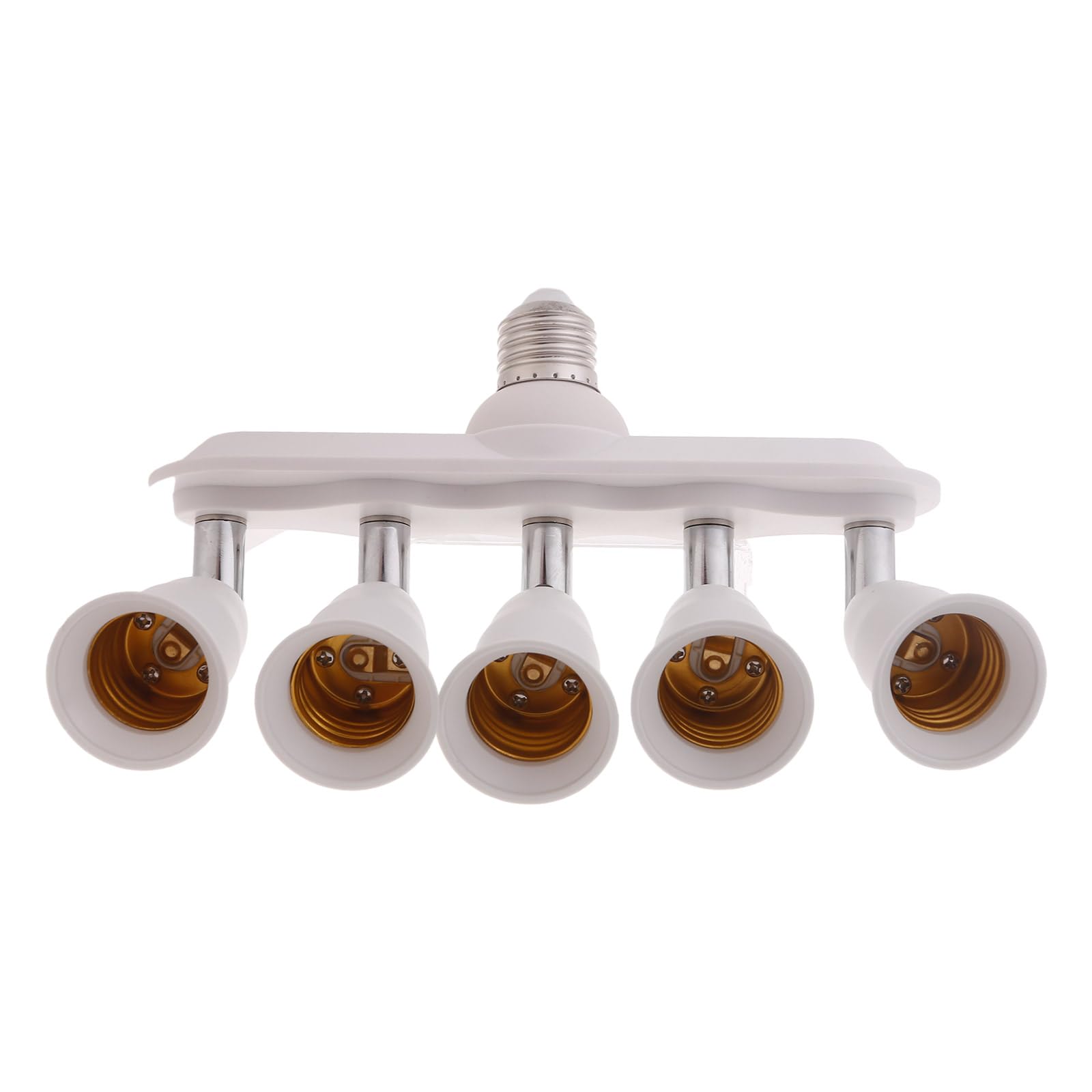 LARUISEE 3/4/5 In 1 E27 Socket Adapter 5/4/3 Way Splitter E27 LED Light Bulb Holder Converter 360°Adjustable 180° Bending Splitter Adapter For E27 Bulbs