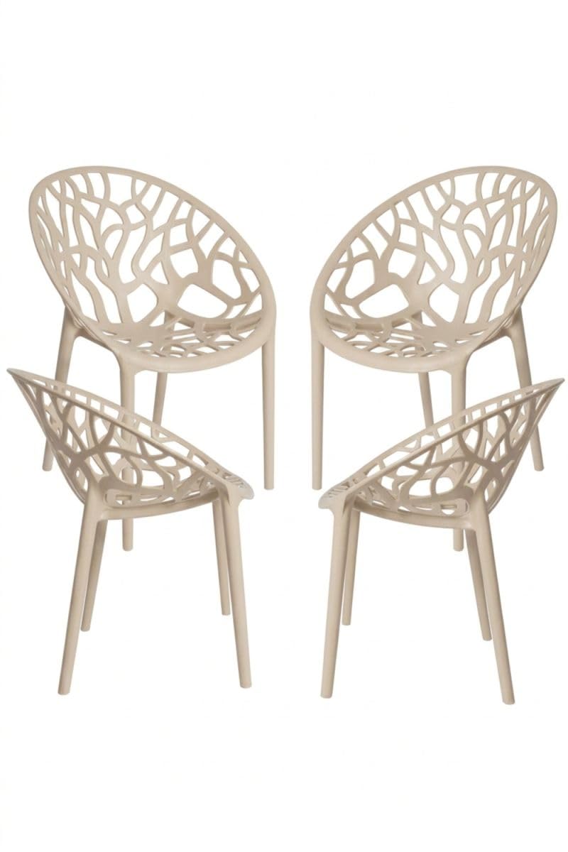 Regalos Miguel - Packs Sillas Jardín - Pack 4 Sillas Nido Basic - Beige