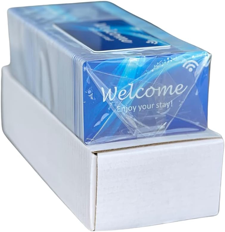 Generic RFID Key Cards, 200 Pieces, Blue, 13.56MHz, Compatible with Saflok, Kaba, Onity, Ilco, Miwa, Securelox Locks