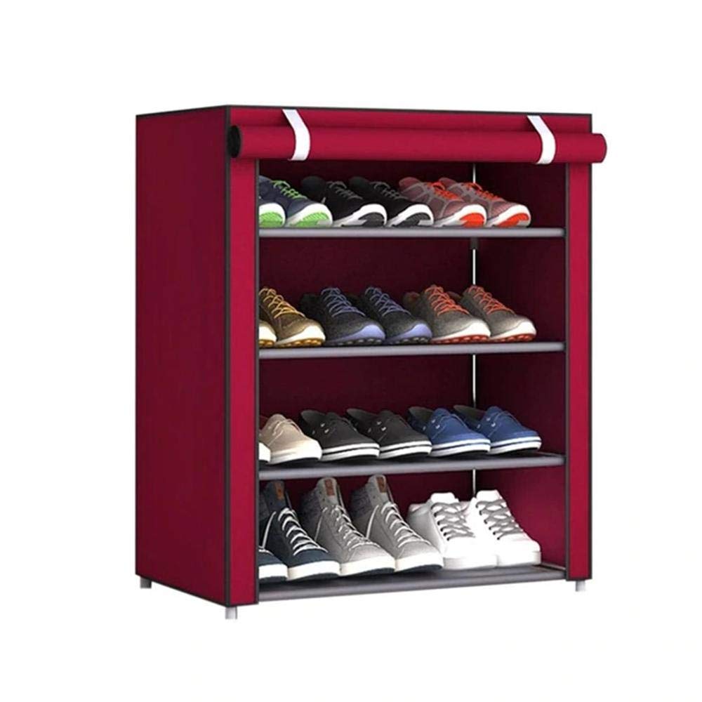 Meuble à chaussures meuble de rangement armoire étagère à souliers fine en tissu beige