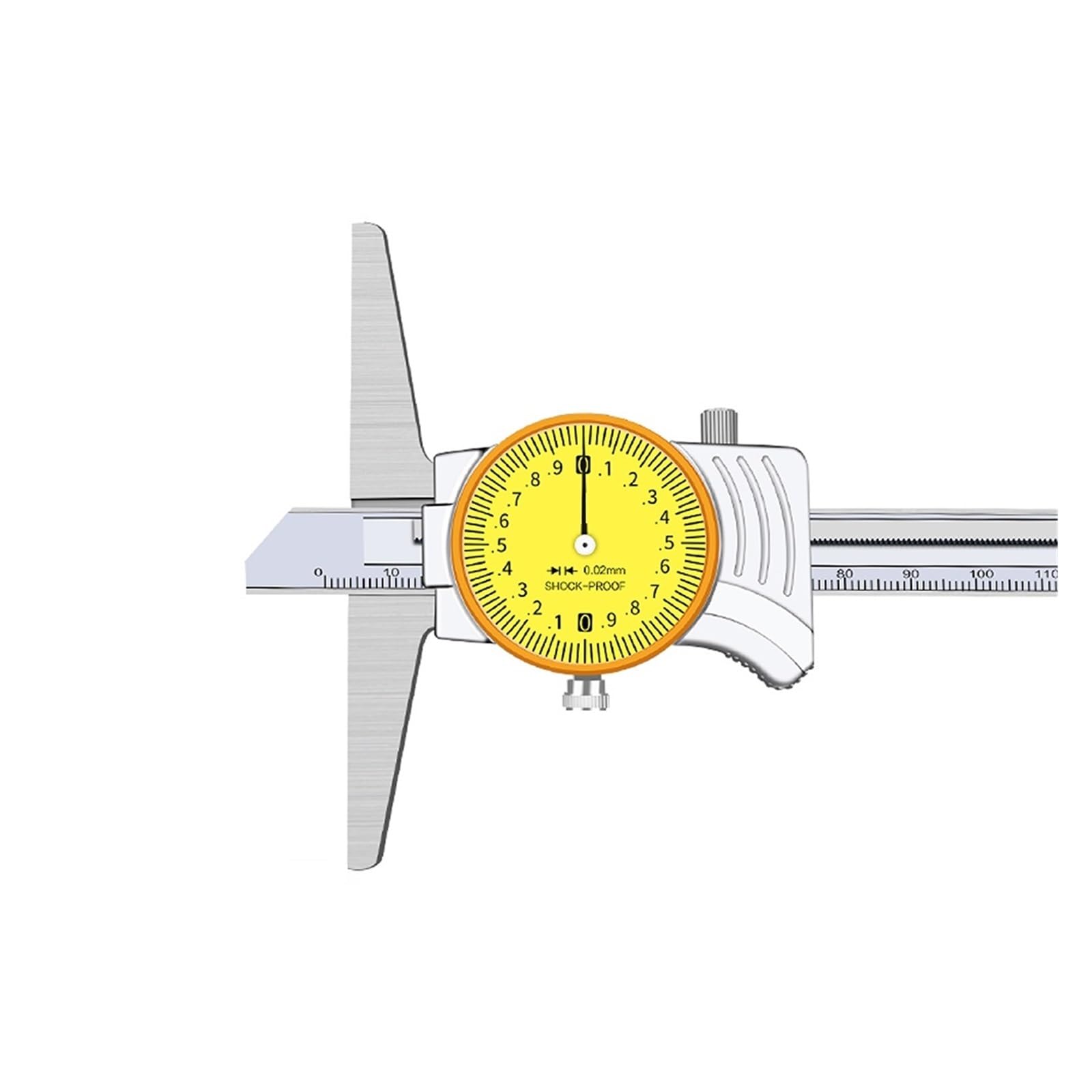 SWENEEN Depth Caliper With Dial Specifications 0-150Mm 0-200Mm 0-300Mm High-Precision Hole Depth Step Measurement Caliper Accuracy 0.03,0-300mm (100mm)