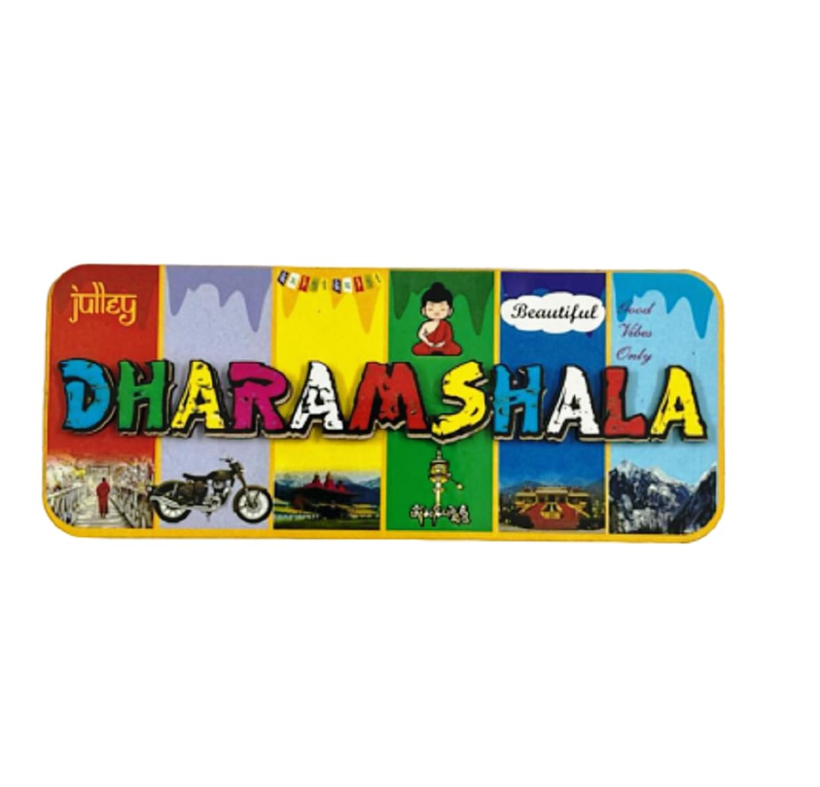 numeroastro 3D Magnetic Sticker | Dharamshala in MDF Wood for Home Decoration | Fridge Etc (14 Cms) (1 Pc)-image-3