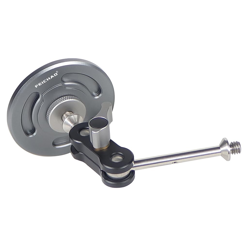 FEICHAO Magnetic Phone Holder 1/4 Screw Thread Ring Adapter Compatible with iPhone MagSafe Magnet (Base+1/4 Screw Extension Arm)