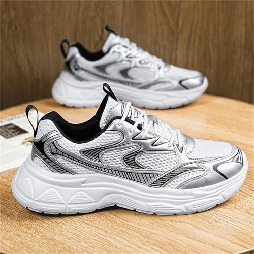 Men's Fashion Chunky Platform Lace Up Sneakers Casual Non Slip Tennis Walking Shoes Athletic Gym Running Shoes2