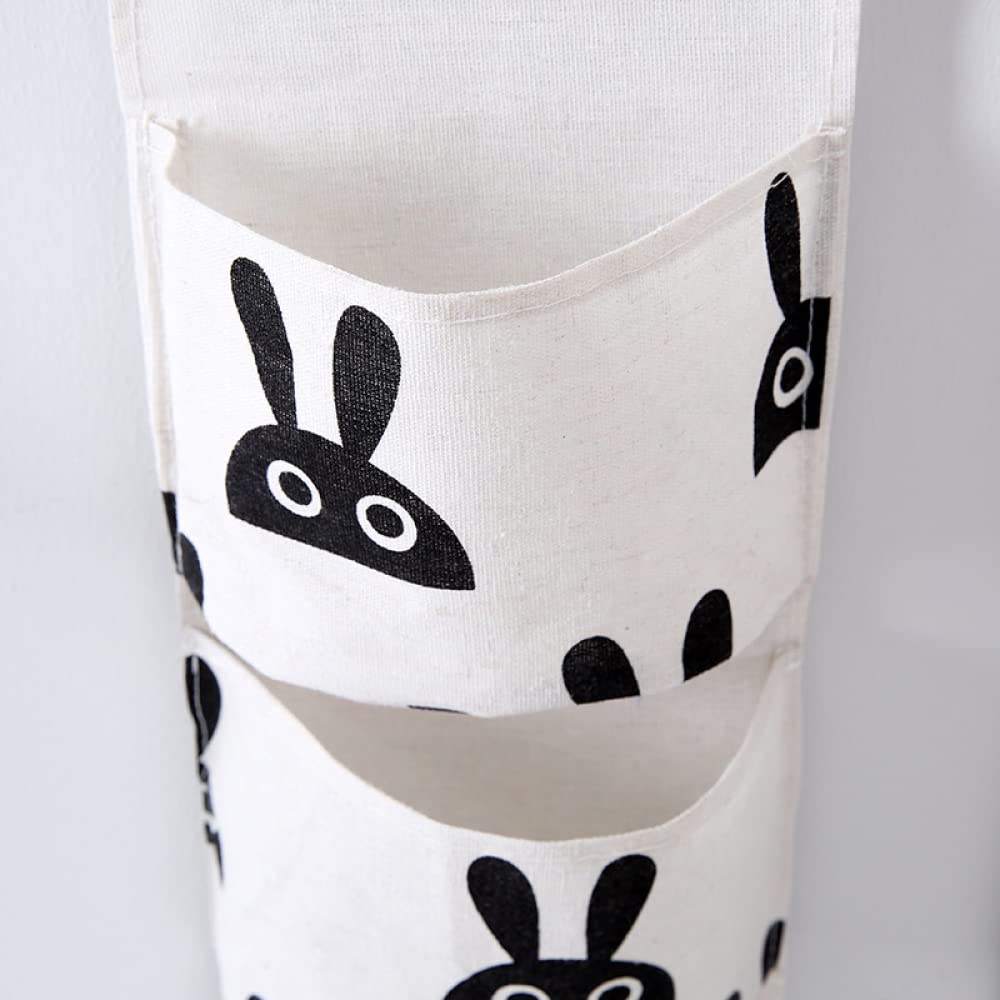 YXSH Borsa Portaoggetti da Appendere A Parete da 3 Pezzi, Organizer da Parete da Appendere sopra La Porta con 3 Tasche, Organizer Tascabile da Appendere in Lino di Cotone Impermeabile per Cucina