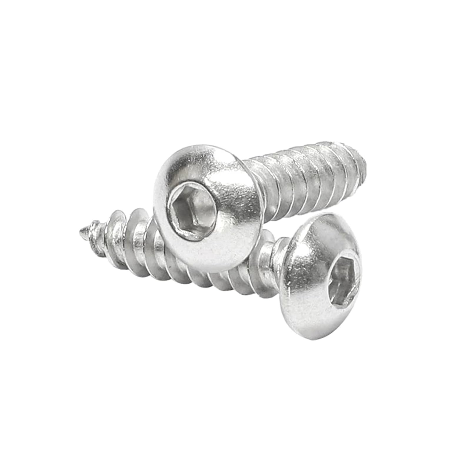 Tornillos autorroscantes Tornillos autorroscantes for Madera de Acero Inoxidable con Cabeza Hexagonal y botón, M2/M2.6/M3/M4/M5/M6, M3 x 8 mm, 10-50 Unidades(M2.6x8mm)