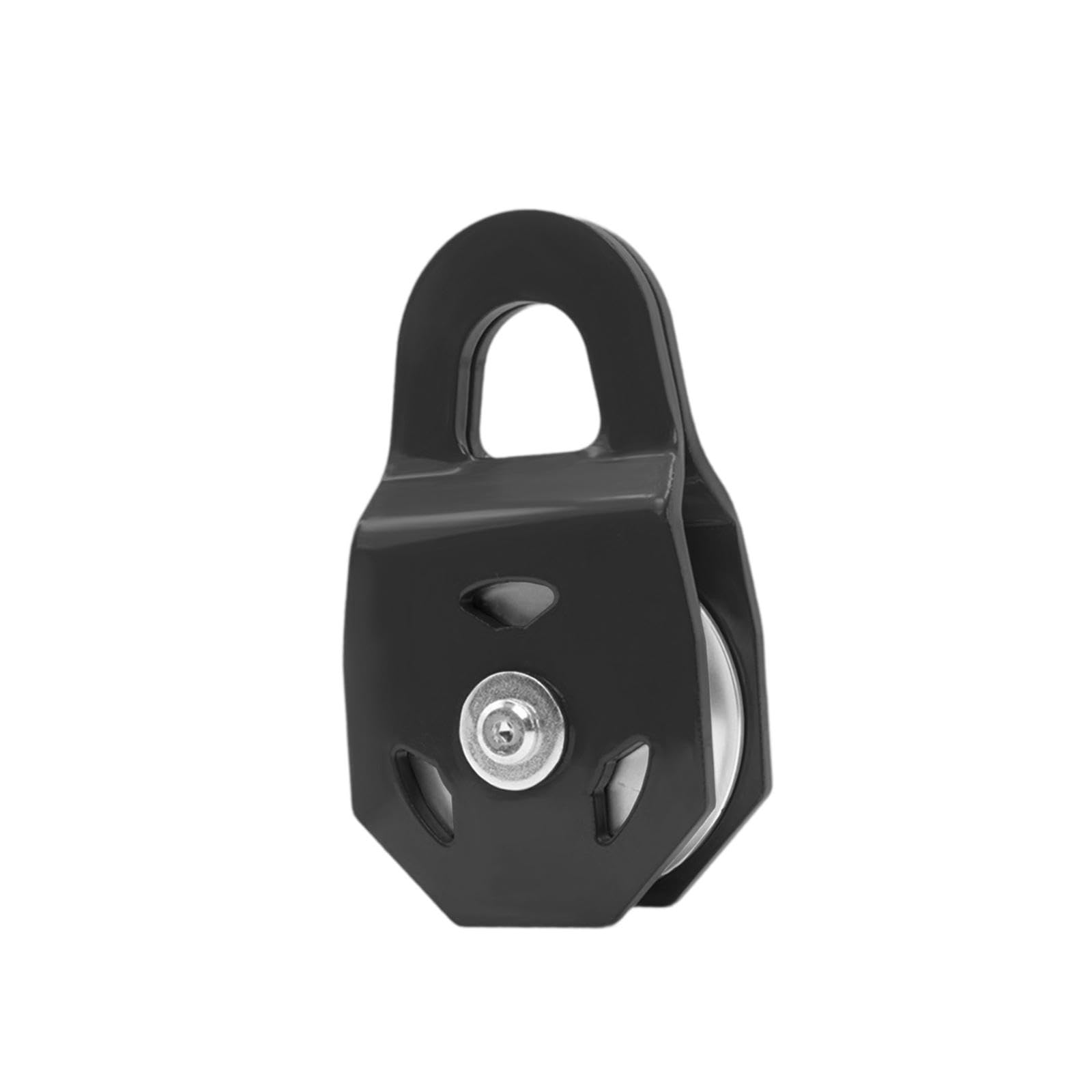 Snatch Block Winch Pulley de Metal para Tareas Pesadas Bloque de Polea Tractor Accesorio de Cable Sintético Herramienta de Adecuado para, Negro