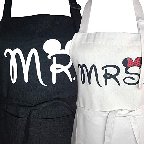 Vmnlooking Mr. And Mrs. Couple Aprons Matching Aprons For Wedding 2 Size(Mickey) #TOP2