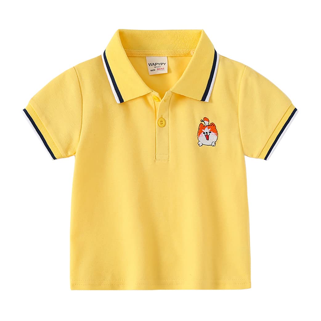 Camisetas de Polo para niños de 2 a 6 años con Dibujos Animados de Dinosaurios de 3 Paquetes de Camisetas de Manga Corta, Azul+Blanco+Raya