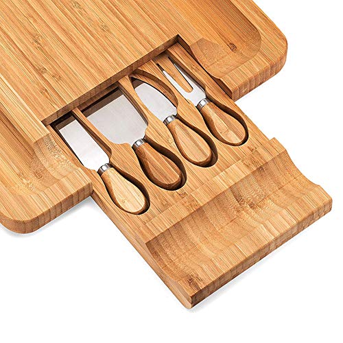Planche à fromage en bambou avec tiroirs pour vos soirées tapas