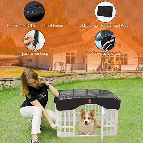 PJYuCien Dog Playpen Mesh Top Cover, Fits 36 Inch 4 Panels Regular Square Plastic Exercise Pet Pen, Velcro Connections, Black (Note: Cover Only, Playpen Not Included !!!) PJYuCien Dog Playpen Mesh Top Cover, Fits 36 Inch 4 Panels Regular Square Plastic Exercise Pet Pen, Velcro Connections, Black (Note: Cover Only, Playpen Not Included !!!)