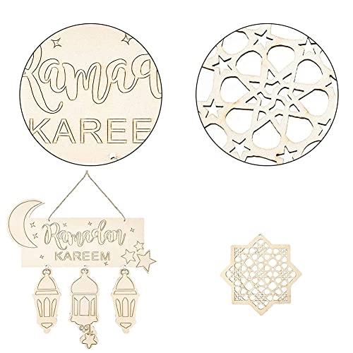 Suspensions bois Ramadan : 8 baubles pour plaque islam
