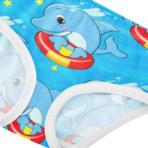 Bright Toddler Girls Underwear 2t Cotton Cute Panties Girl Cute Cartoon Dolphins Blue Kids Undies Briefs4